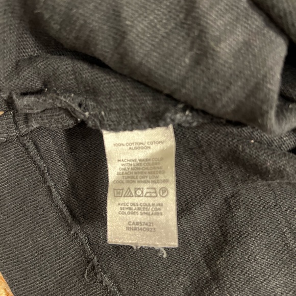 Black shortsleeved eyelet fabric cutouts LOFT top - Picture 7 of 7